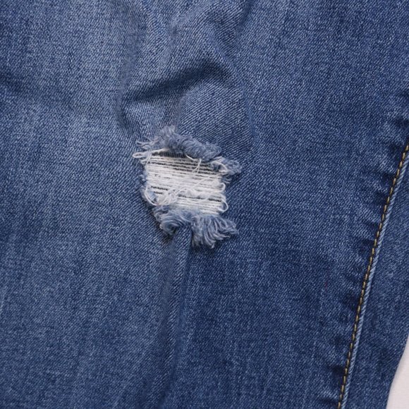 Seven7 Jeans High Rise Flare Crop Distressed Medium Wash - Picture 5 of 13